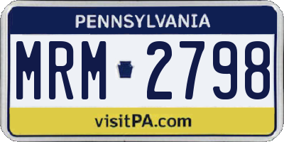 PA license plate MRM2798