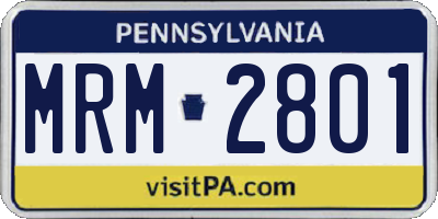 PA license plate MRM2801