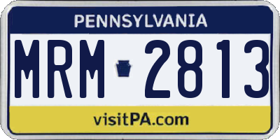 PA license plate MRM2813