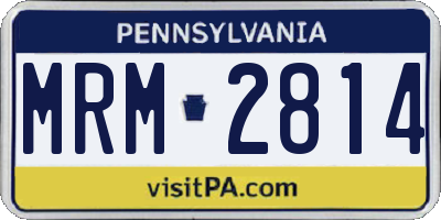 PA license plate MRM2814