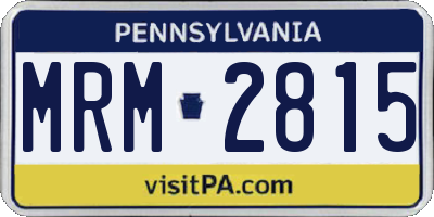 PA license plate MRM2815