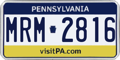 PA license plate MRM2816