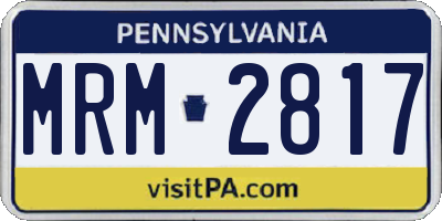 PA license plate MRM2817