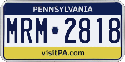 PA license plate MRM2818