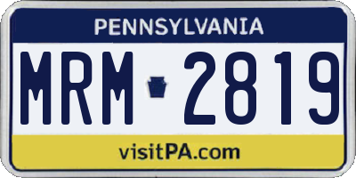 PA license plate MRM2819