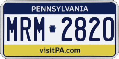 PA license plate MRM2820