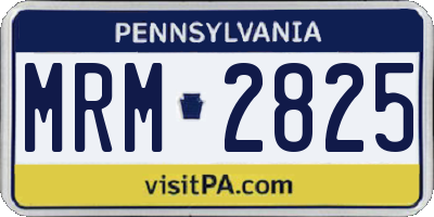 PA license plate MRM2825