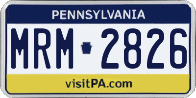 PA license plate MRM2826