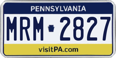 PA license plate MRM2827