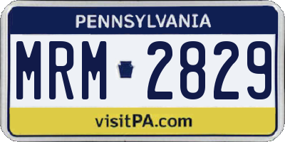 PA license plate MRM2829
