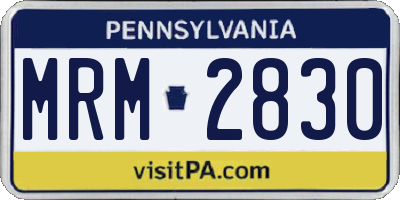 PA license plate MRM2830
