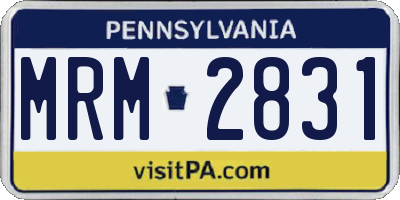 PA license plate MRM2831