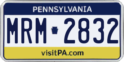 PA license plate MRM2832