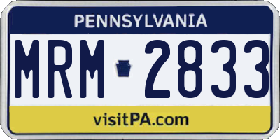 PA license plate MRM2833