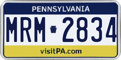 PA license plate MRM2834