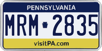 PA license plate MRM2835