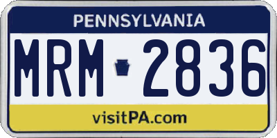PA license plate MRM2836