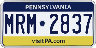 PA license plate MRM2837
