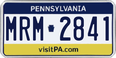 PA license plate MRM2841