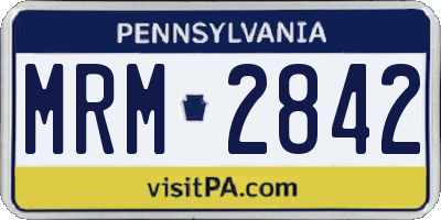 PA license plate MRM2842