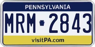 PA license plate MRM2843