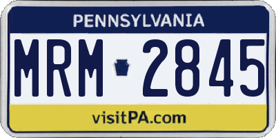 PA license plate MRM2845