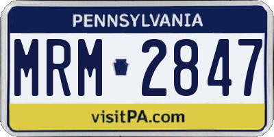 PA license plate MRM2847