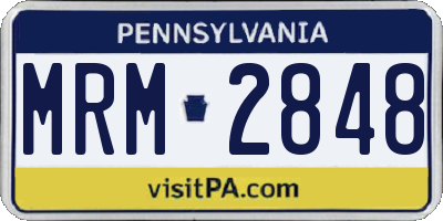 PA license plate MRM2848