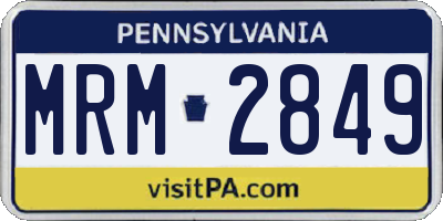 PA license plate MRM2849