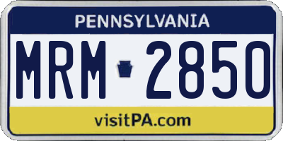 PA license plate MRM2850
