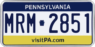 PA license plate MRM2851