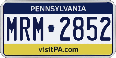 PA license plate MRM2852
