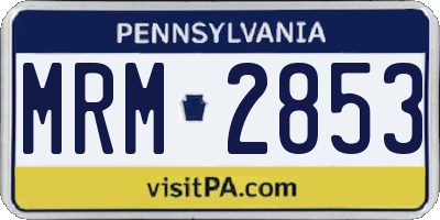 PA license plate MRM2853
