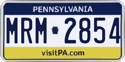 PA license plate MRM2854