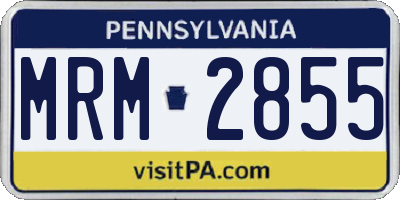 PA license plate MRM2855