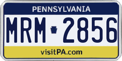 PA license plate MRM2856