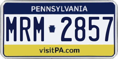 PA license plate MRM2857