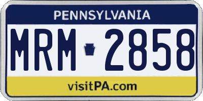 PA license plate MRM2858