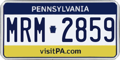 PA license plate MRM2859