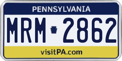 PA license plate MRM2862