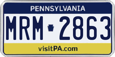 PA license plate MRM2863