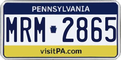 PA license plate MRM2865