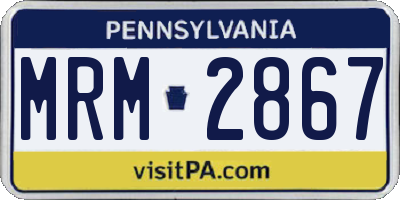 PA license plate MRM2867