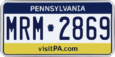 PA license plate MRM2869