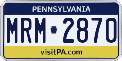 PA license plate MRM2870