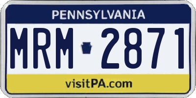 PA license plate MRM2871