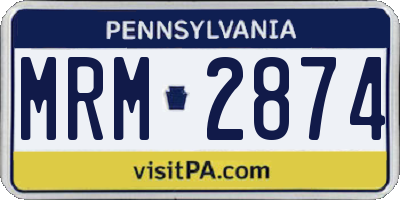 PA license plate MRM2874