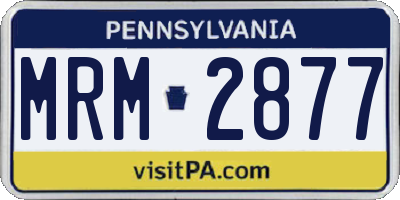 PA license plate MRM2877