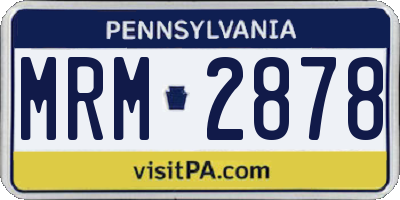 PA license plate MRM2878
