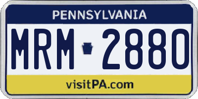 PA license plate MRM2880